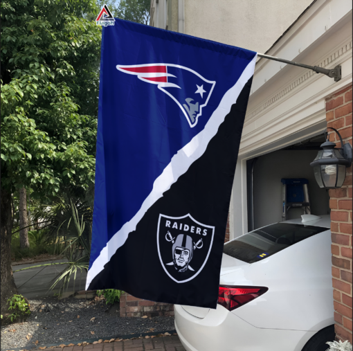 Patriots vs Raiders House Divided Flag, NFL House Divided Flag