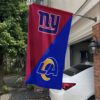 New York Giants vs Los Angeles Rams House Divided Flag, NFL House Divided Flag