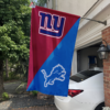 New York Giants vs Detroit Lions House Divided Flag, NFL House Divided Flag