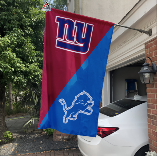 Giants vs Lions House Divided Flag, NFL House Divided Flag