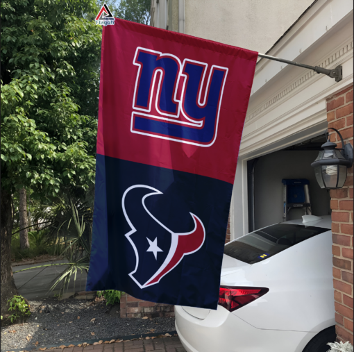 Giants vs Texans House Divided Flag, NFL House Divided Flag