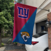 New York Giants vs Jacksonville Jaguars House Divided Flag, NFL House Divided Flag