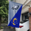Philadelphia Eagles vs Los Angeles Rams House Divided Flag, NFL House Divided Flag