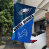 Philadelphia Eagles vs Detroit Lions House Divided Flag, NFL House Divided Flag