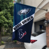 Philadelphia Eagles vs Houston Texans House Divided Flag, NFL House Divided Flag