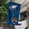 Philadelphia Eagles vs Jacksonville Jaguars House Divided Flag, NFL House Divided Flag