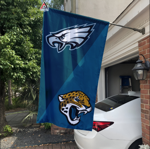 Eagles vs Jaguars House Divided Flag, NFL House Divided Flag