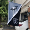 Philadelphia Eagles vs Las Vegas Raiders House Divided Flag, NFL House Divided Flag