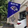 Baltimore Ravens vs New Orleans Saints House Divided Flag, NFL House Divided Flag