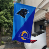 Carolina Panthers vs Los Angeles Rams House Divided Flag, NFL House Divided Flag