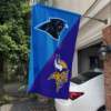 Carolina Panthers vs Minnesota Vikings House Divided Flag, NFL House Divided Flag