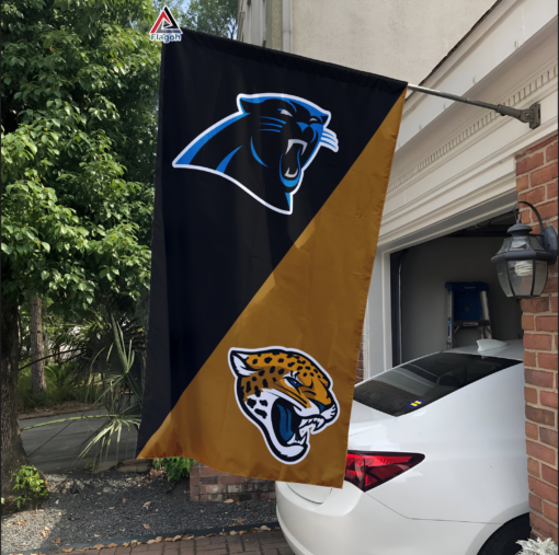 Panthers vs Jaguars House Divided Flag, NFL House Divided Flag