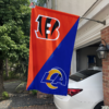 Cincinnati Bengals vs Los Angeles Rams House Divided Flag, NFL House Divided Flag