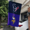 Houston Texans vs Minnesota Vikings House Divided Flag, NFL House Divided Flag