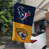 Houston Texans vs Jacksonville Jaguars House Divided Flag, NFL House Divided Flag