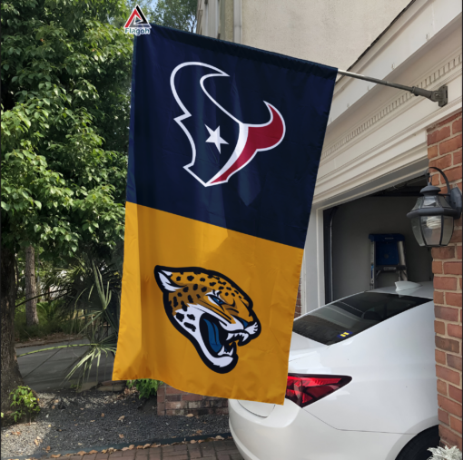Texans vs Jaguars House Divided Flag, NFL House Divided Flag