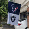 Houston Texans vs Las Vegas Raiders House Divided Flag, NFL House Divided Flag