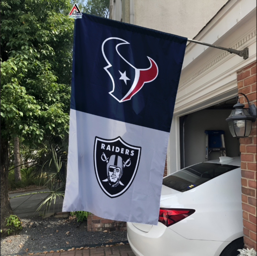Texans vs Raiders House Divided Flag, NFL House Divided Flag