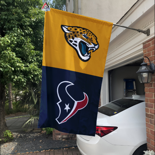 Jaguars vs Texans House Divided Flag, NFL House Divided Flag