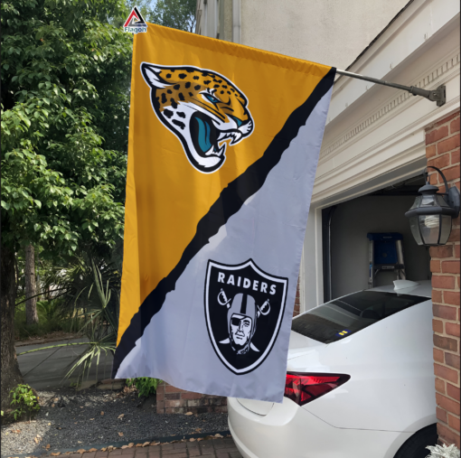 Jaguars vs Raiders House Divided Flag, NFL House Divided Flag
