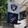 Las Vegas Raiders vs Houston Texans House Divided Flag, NFL House Divided Flag