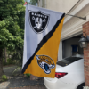 Las Vegas Raiders vs Jacksonville Jaguars House Divided Flag, NFL House Divided Flag