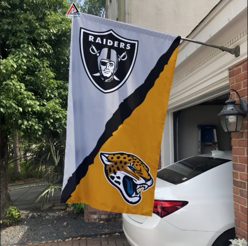 Raiders vs Jaguars House Divided Flag, NFL House Divided Flag