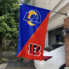 Los Angeles Rams vs Cincinnati Bengals House Divided Flag, NFL House Divided Flag