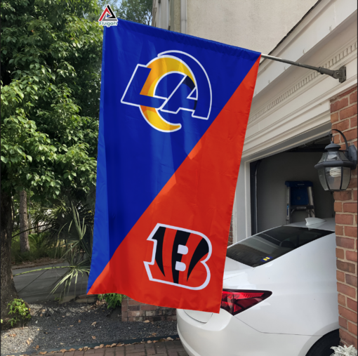 Rams vs Bengals House Divided Flag, NFL House Divided Flag