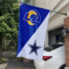 Los Angeles Rams vs Dallas Cowboys House Divided Flag, NFL House Divided Flag