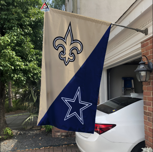 Saints vs Cowboys House Divided Flag, NFL House Divided Flag