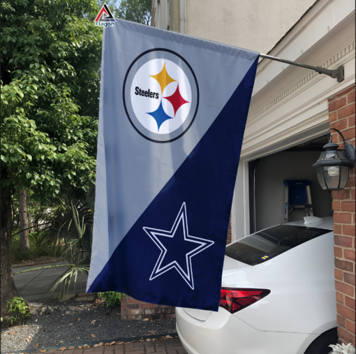 Steelers vs Cowboys House Divided Flag, NFL House Divided Flag