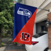 Seattle Seahawks vs Cincinnati Bengals House Divided Flag, NFL House Divided Flag