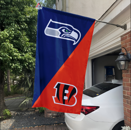 Seahawks vs Bengals House Divided Flag, NFL House Divided Flag