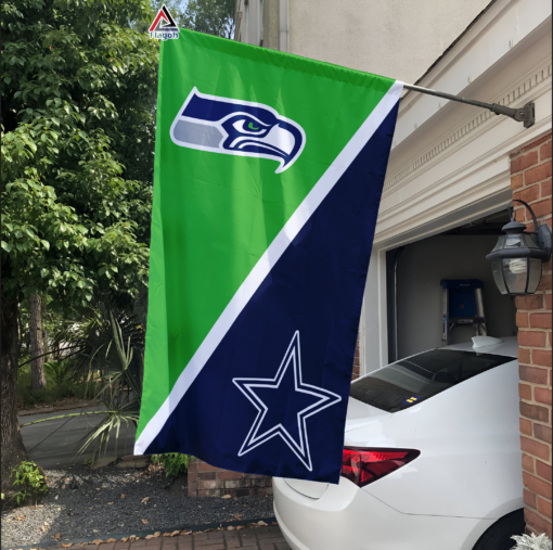 Seahawks vs Cowboys House Divided Flag, NFL House Divided Flag