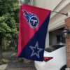 Tennessee Titans vs Dallas Cowboys House Divided Flag, NFL House Divided Flag