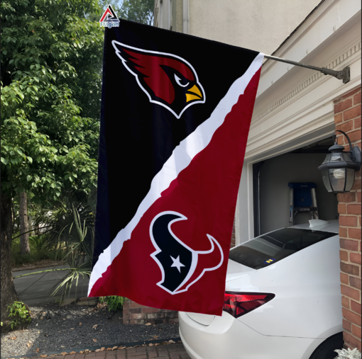 Cardinals vs Texans House Divided Flag, NFL House Divided Flag