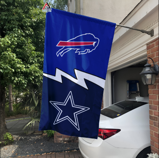 Bills vs Cowboys House Divided Flag, NFL House Divided Flag