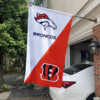 Denver Broncos vs Cincinnati Bengals House Divided Flag, NFL House Divided Flag