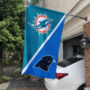 Miami Dolphins vs Carolina Panthers House Divided Flag, NFL House Divided Flag