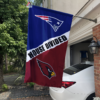 New England Patriots vs Arizona Cardinals House Divided Flag, NFL House Divided Flag
