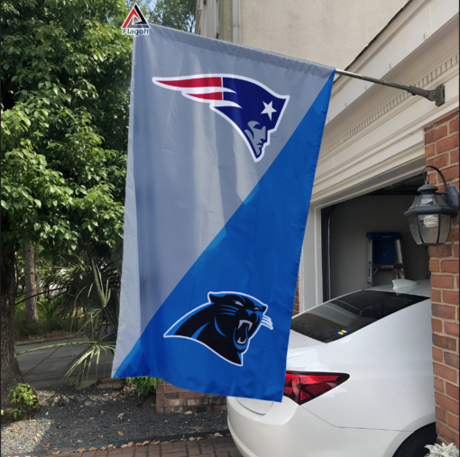 Patriots vs Panthers House Divided Flag, NFL House Divided Flag