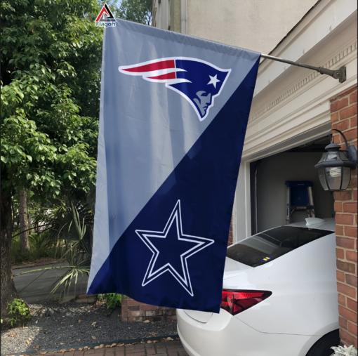 Patriots vs Cowboys House Divided Flag, NFL House Divided Flag