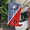 Philadelphia Eagles vs Cincinnati Bengals House Divided Flag, NFL House Divided Flag