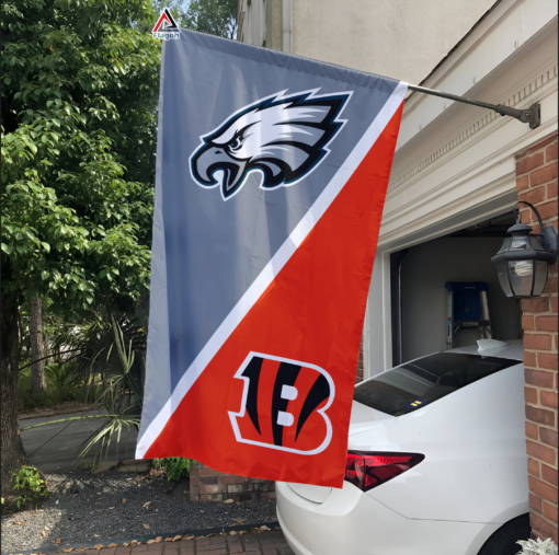 Eagles vs Bengals House Divided Flag, NFL House Divided Flag