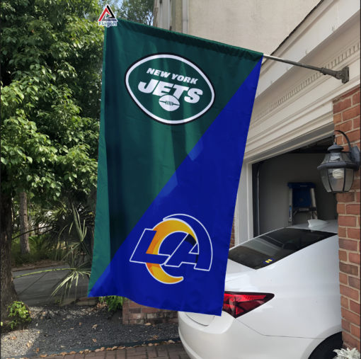 Jets vs Rams House Divided Flag, NFL House Divided Flag