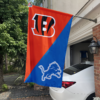 Cincinnati Bengals vs Detroit Lions House Divided Flag, NFL House Divided Flag