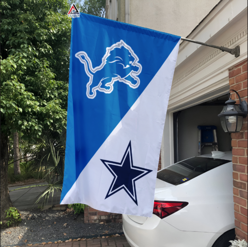 Lions vs Cowboys House Divided Flag, NFL House Divided Flag