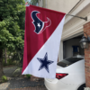 Houston Texans vs Dallas Cowboys House Divided Flag, NFL House Divided Flag