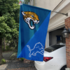 Jacksonville Jaguars vs Detroit Lions House Divided Flag, NFL House Divided Flag
